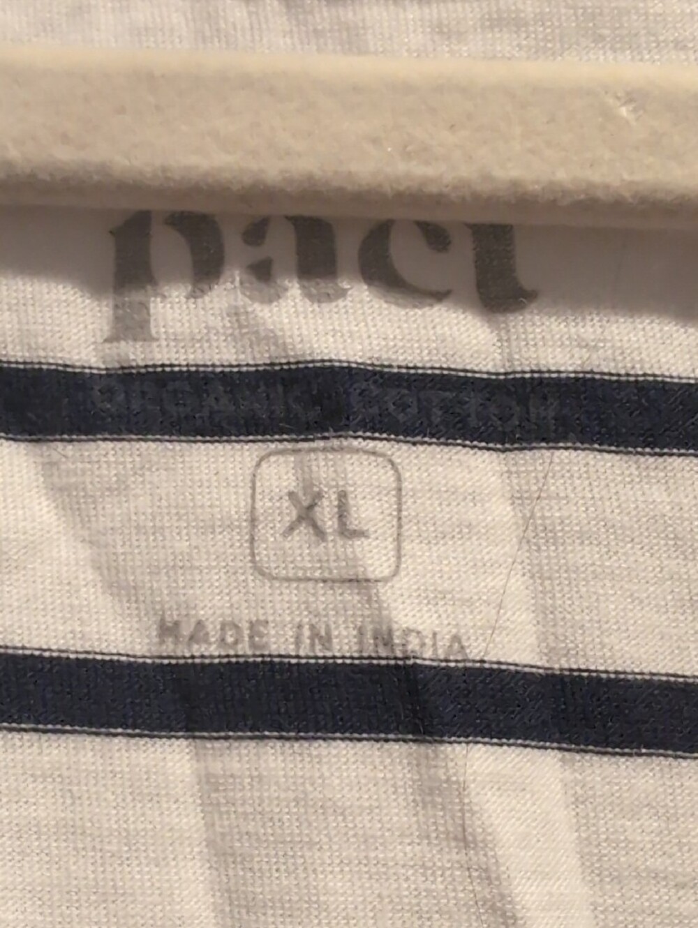 PACT Sleeveless V-Neck Striped Midi Dress - White & Navy - Picture 3 of 3